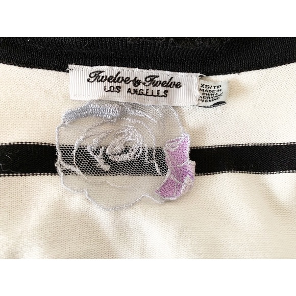 Twelve by Twelve Black off White Striped Cardigan Size XS - Picture 10 of 10